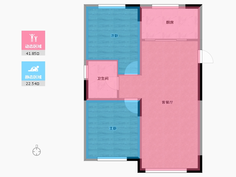 辽宁省-沈阳市-五彩阳光城-57.82-户型库-动静分区