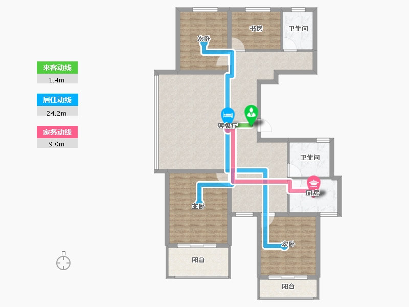 浙江省-宁波市-永佳苑-120.99-户型库-动静线