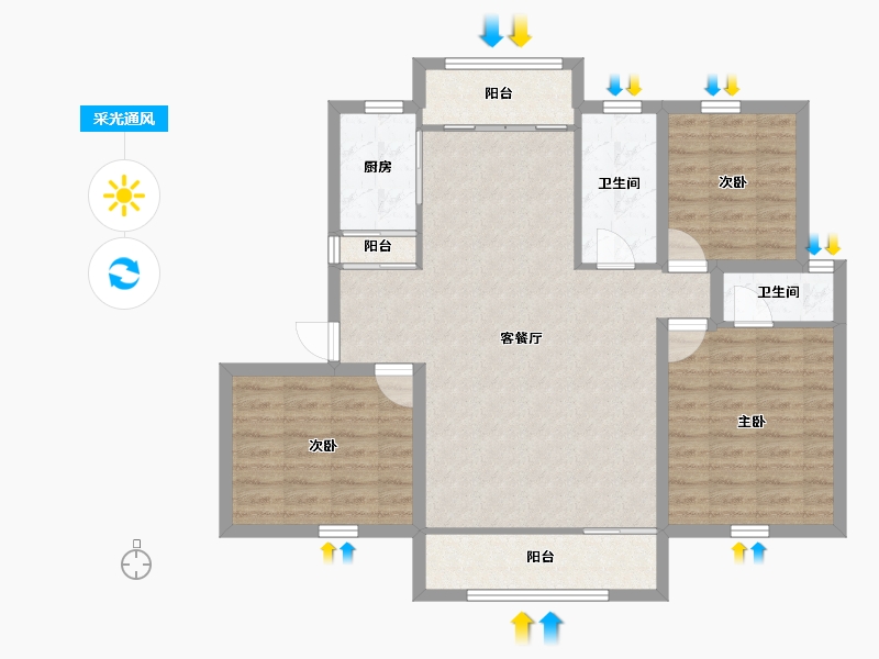 上海-上海市-新泾家苑-93.19-户型库-采光通风