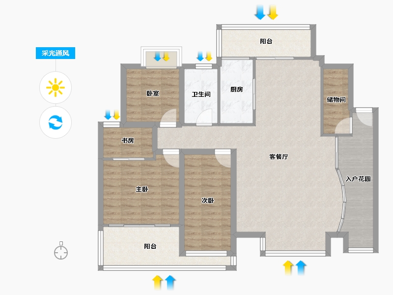 广东省-深圳市-金成时代家园-111.75-户型库-采光通风