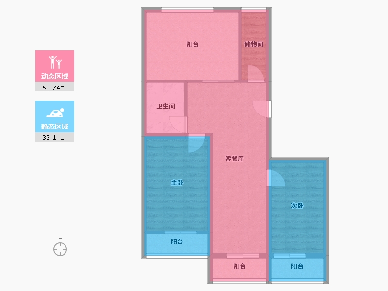 天津-天津市-昆仑北里-77.41-户型库-动静分区