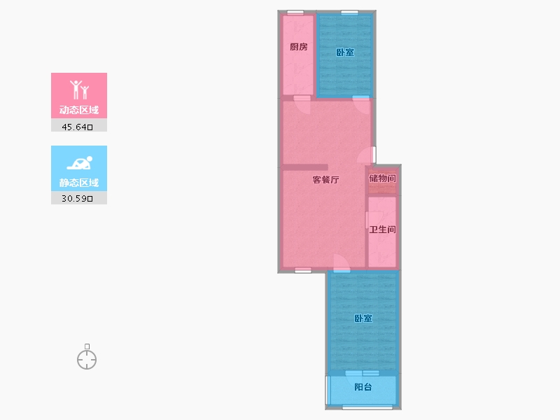 北京-北京市-红星北里小区-67.23-户型库-动静分区