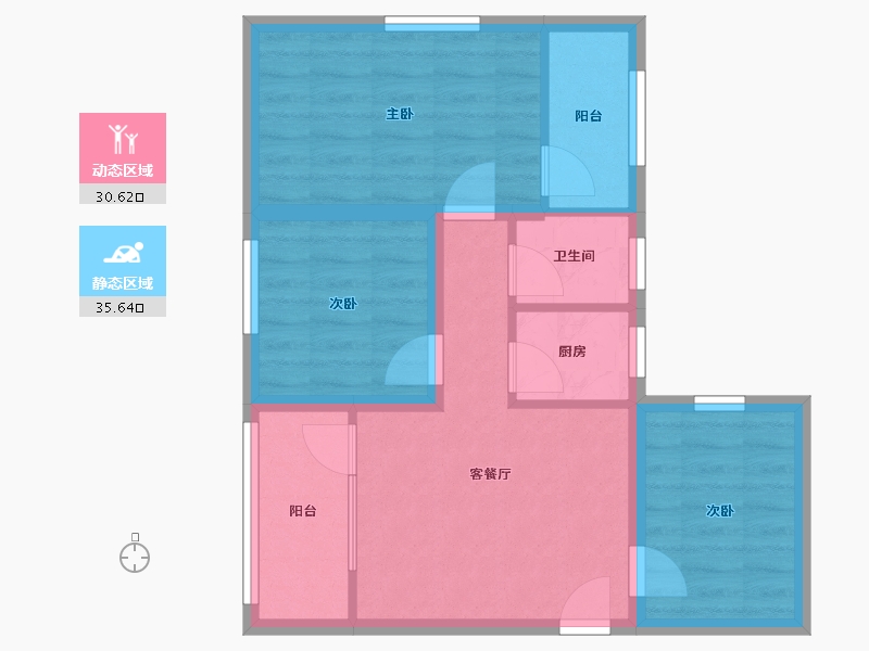 广东省-深圳市-罗湖区翠华花园-58.27-户型库-动静分区