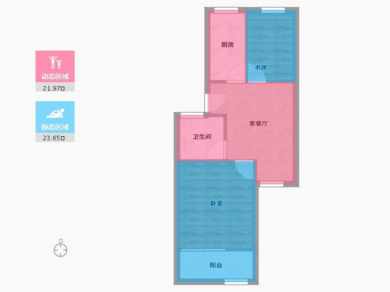 浙江省-宁波市-梅江北苑-40.58-户型库-动静分区