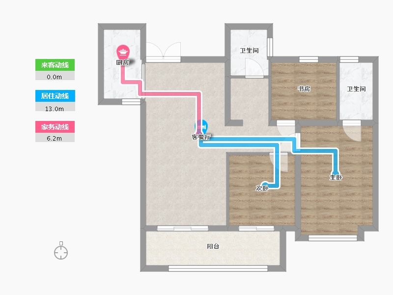 山西省-晋城市-晋福苑-92.00-户型库-动静线