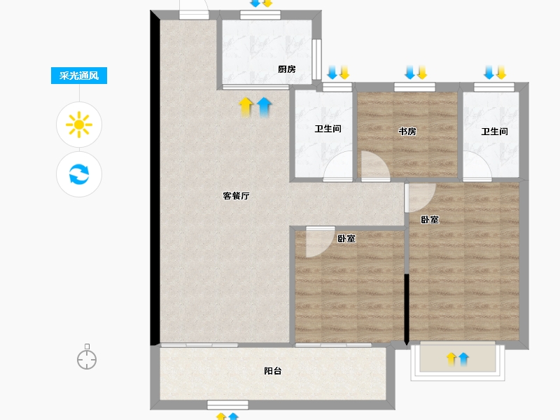 广西壮族自治区-南宁市-光明城市-80.68-户型库-采光通风