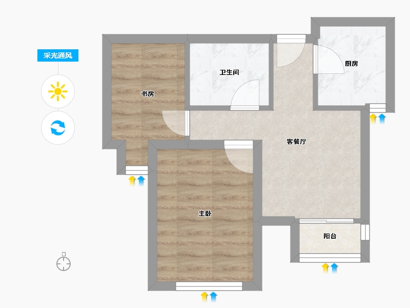 天津-天津市-嘉畅园-37.37-户型库-采光通风