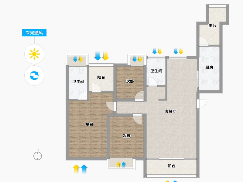 广东省-惠州市-南国园-104.31-户型库-采光通风