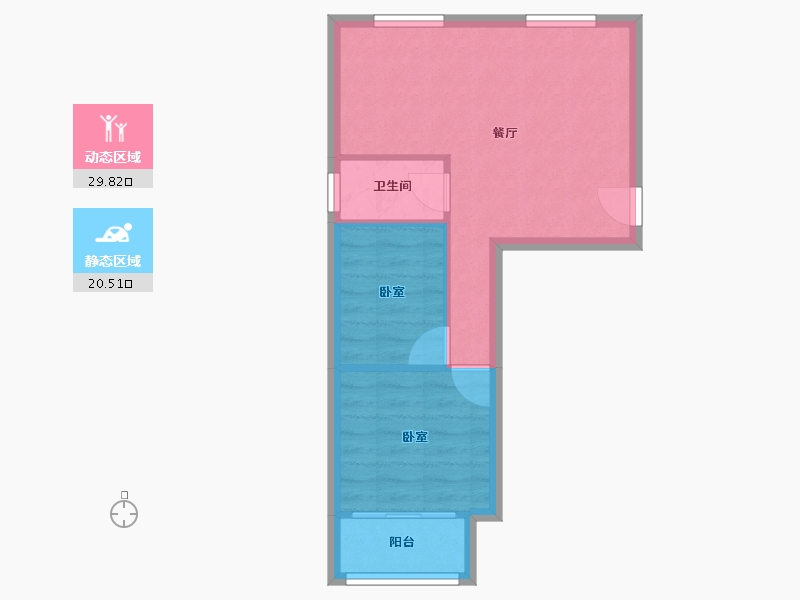 河北省-唐山市-龙华里益民园-45.21-户型库-动静分区