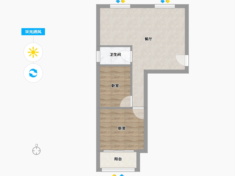 河北省-唐山市-龙华里益民园-45.21-户型库-采光通风