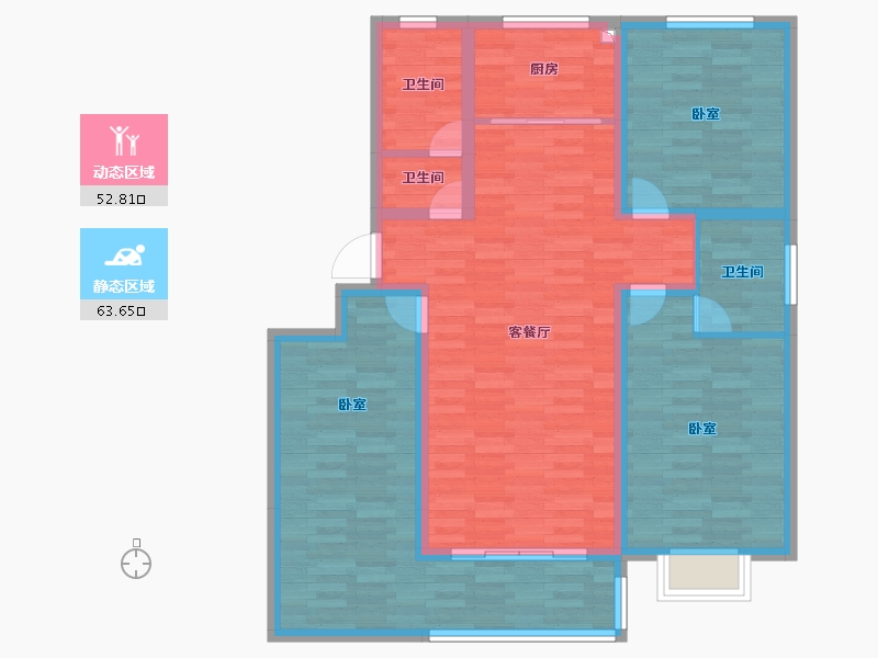 河南省-濮阳市-恒基悦泓府-104.73-户型库-动静分区