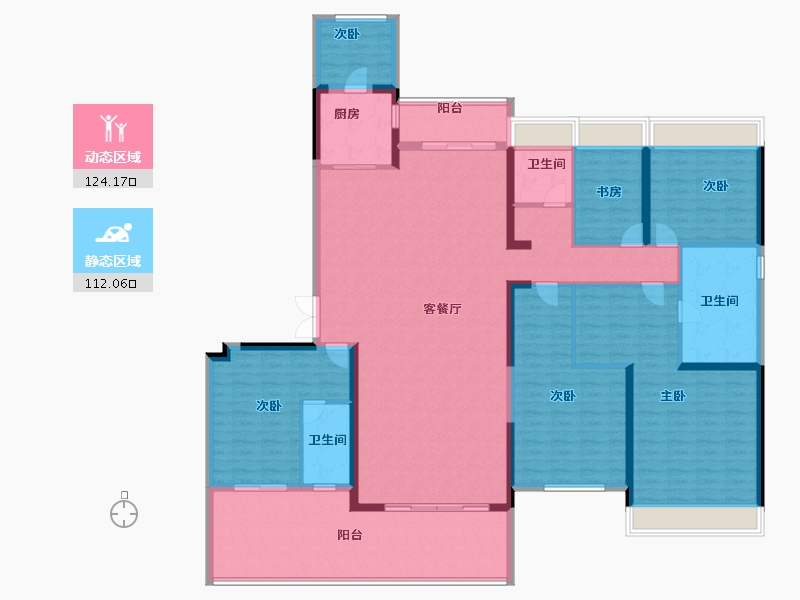 河南省-平顶山市-碧桂园应国府-216.00-户型库-动静分区