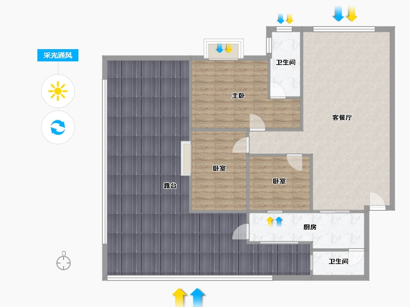 广东省-佛山市-碧翠豪城-151.26-户型库-采光通风