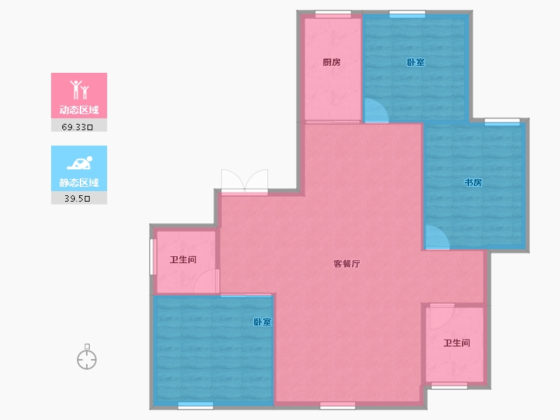 黑龙江省-牡丹江市-汇龙外滩-100.75-户型库-动静分区