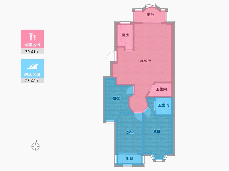 江苏省-南京市-溢景苑-49.88-户型库-动静分区