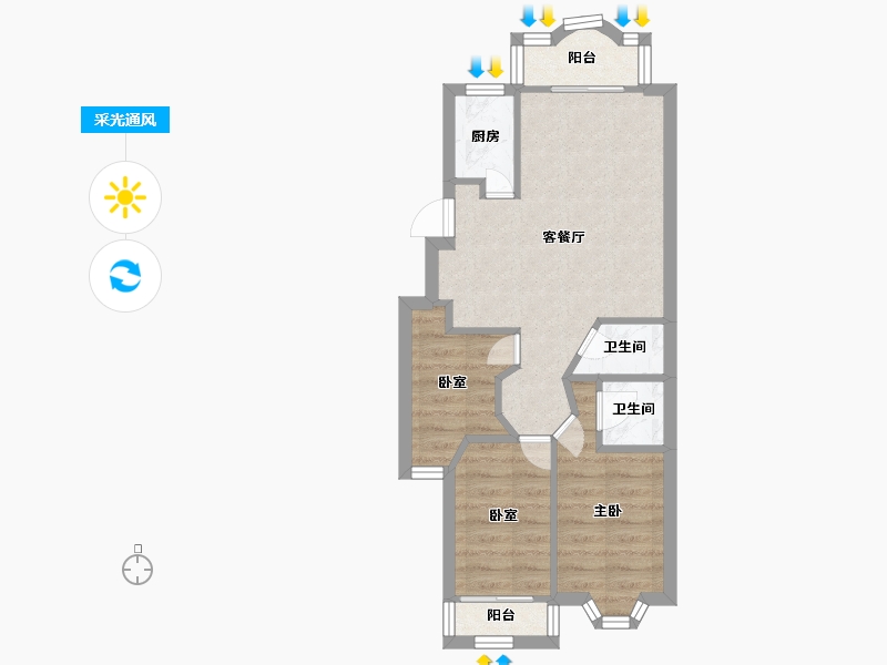 江苏省-南京市-溢景苑-49.88-户型库-采光通风