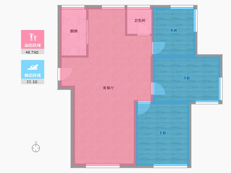 辽宁省-大连市-澳南明秀山庄-73.94-户型库-动静分区