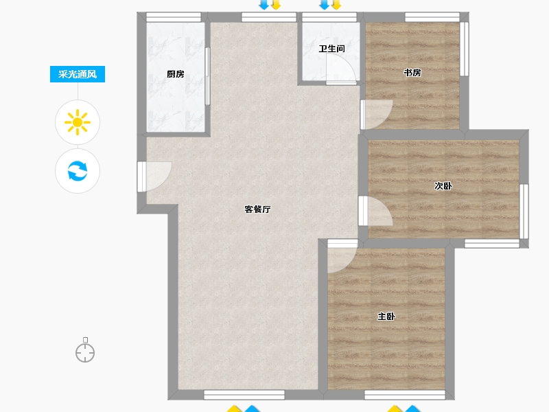 辽宁省-大连市-澳南明秀山庄-73.94-户型库-采光通风