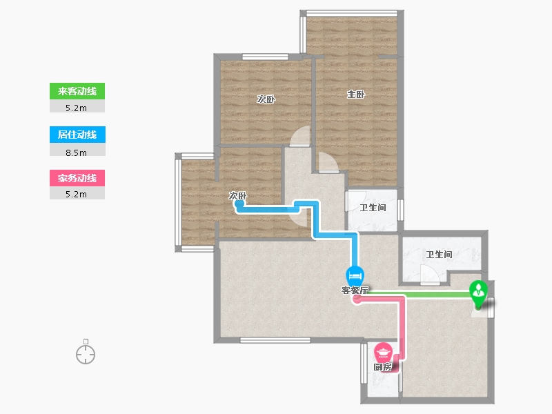 辽宁省-沈阳市-馨馨家园-106.67-户型库-动静线