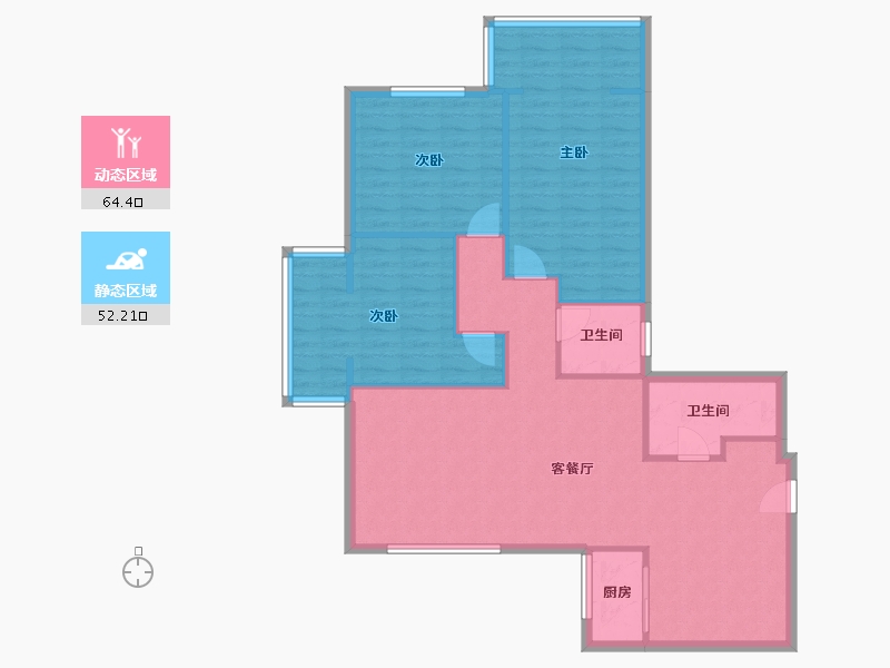 辽宁省-沈阳市-馨馨家园-106.67-户型库-动静分区