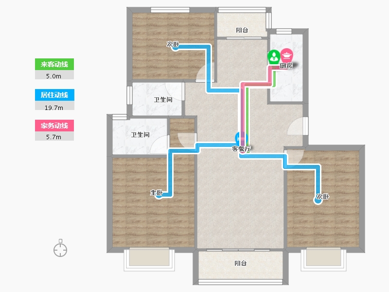 上海-上海市-浦东新区金顺佳苑-101.00-户型库-动静线