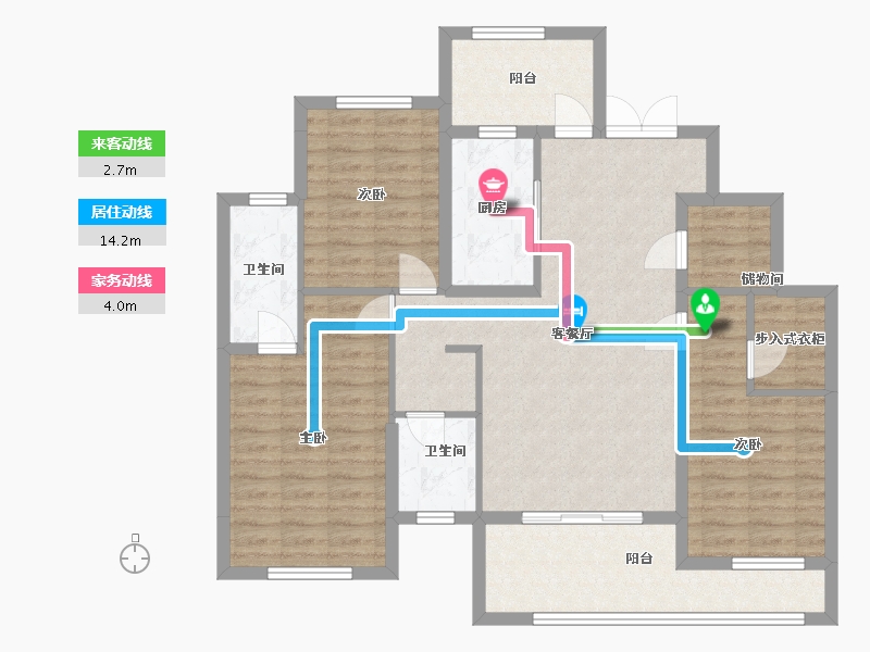 湖北省-十堰市-汉成世家-94.00-户型库-动静线