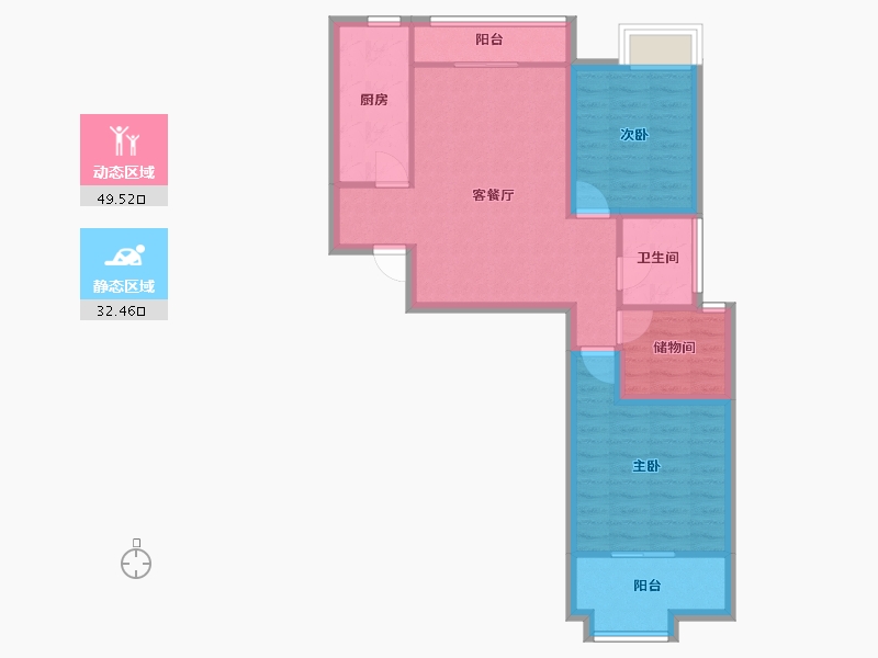 山东省-潍坊市-德润左岸绿洲-72.79-户型库-动静分区