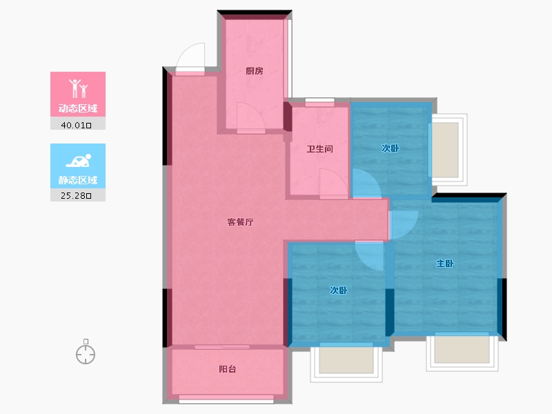 广东省-中山市-恒大御府-57.72-户型库-动静分区