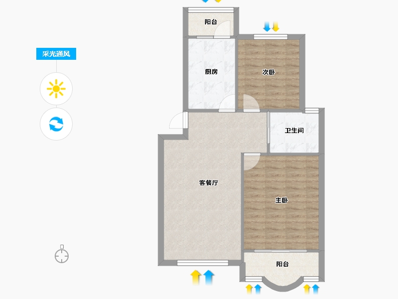 上海-上海市-南江苑-70.53-户型库-采光通风
