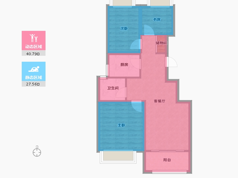 上海-上海市-东亚阳光里-60.31-户型库-动静分区