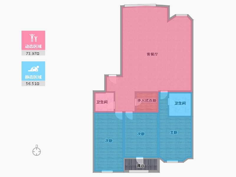 辽宁省-大连市-澳景园-122.86-户型库-动静分区