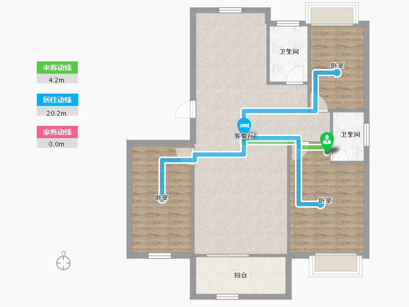 浙江省-宁波市-京华茗苑-100.67-户型库-动静线