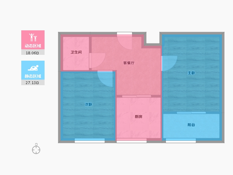 河北省-唐山市-龙华里益民园-40.51-户型库-动静分区