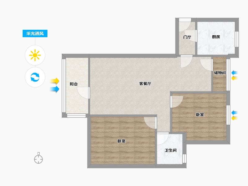 上海-上海市-浦东新区金顺佳苑-68.88-户型库-采光通风