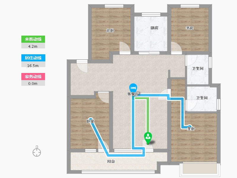 山东省-济南市-绿地澜庭公馆-113.60-户型库-动静线