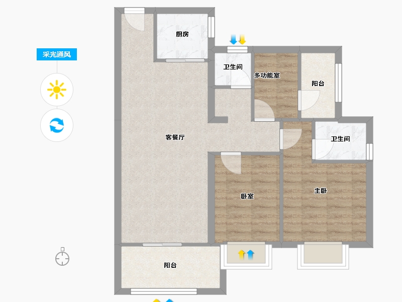 湖南省-郴州市-上品澜庭-79.20-户型库-采光通风