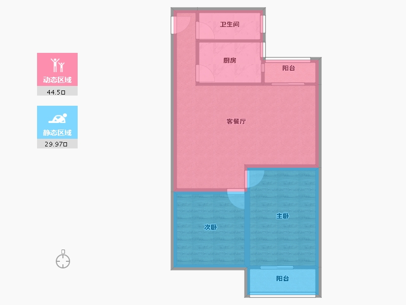 上海-上海市-香港丽园-66.64-户型库-动静分区