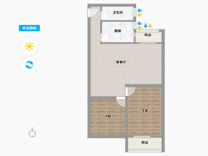 上海-上海市-香港丽园-66.64-户型库-采光通风