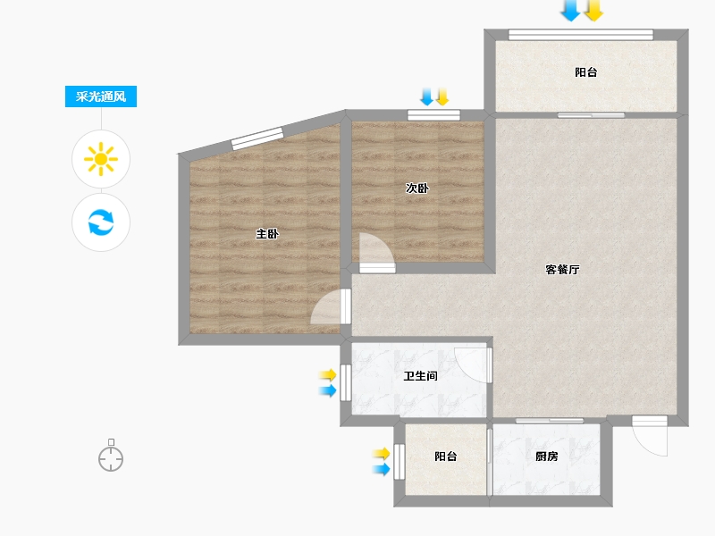 广东省-深圳市-金成时代家园-75.08-户型库-采光通风