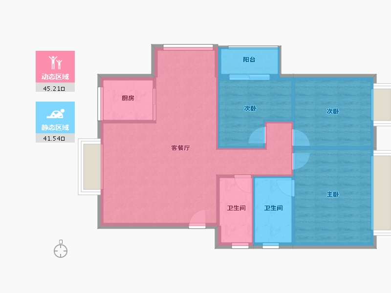 福建省-漳州市-绿洲富城-79.00-户型库-动静分区