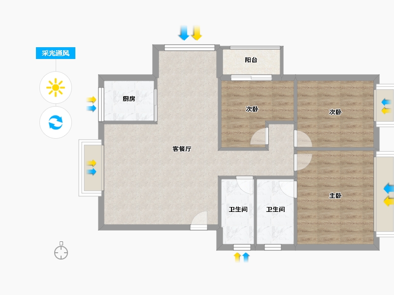 福建省-漳州市-绿洲富城-79.00-户型库-采光通风