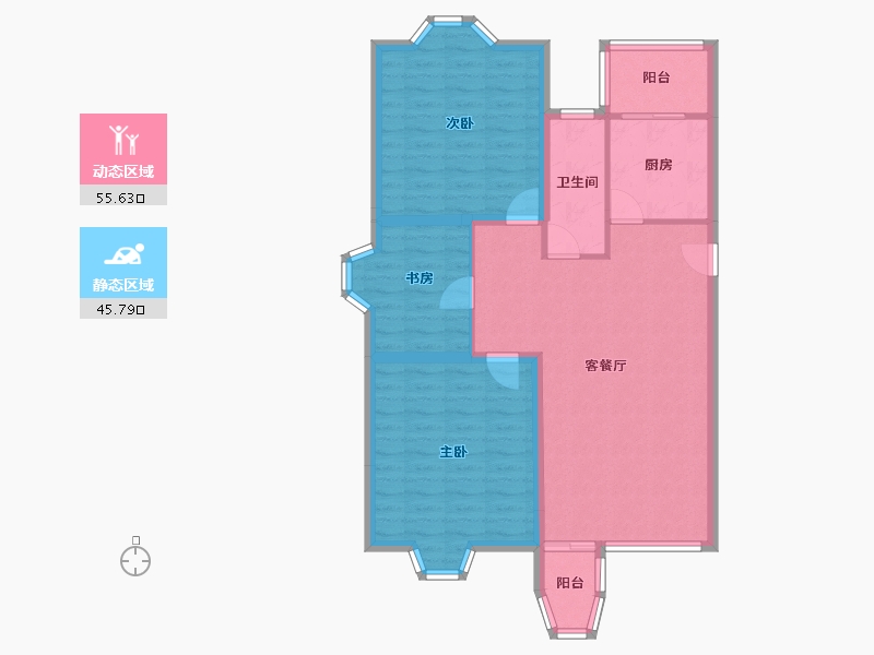 天津-天津市-第六大道大洋嘉园-91.46-户型库-动静分区