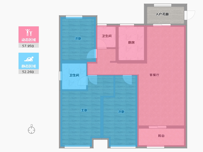 陕西省-宝鸡市-高新首府-101.60-户型库-动静分区