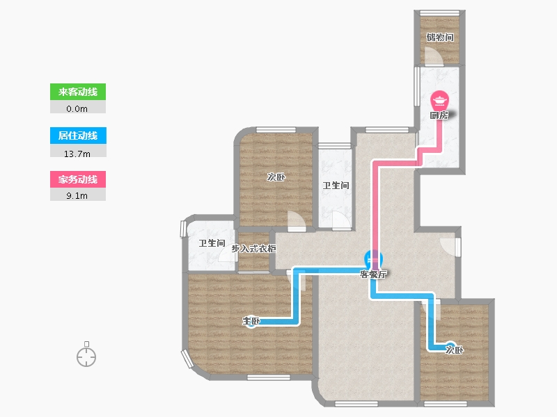 辽宁省-大连市-澳南明秀山庄-114.77-户型库-动静线