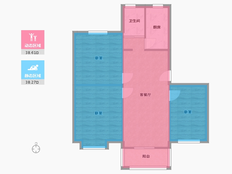 安徽省-芜湖市-万春新苑福苑-69.82-户型库-动静分区