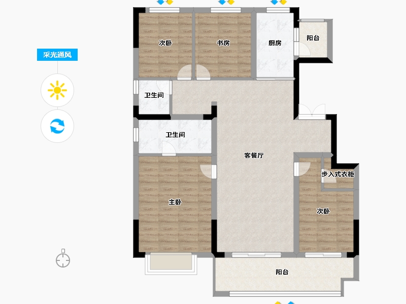 辽宁省-铁岭市-融侨悦城-110.99-户型库-采光通风