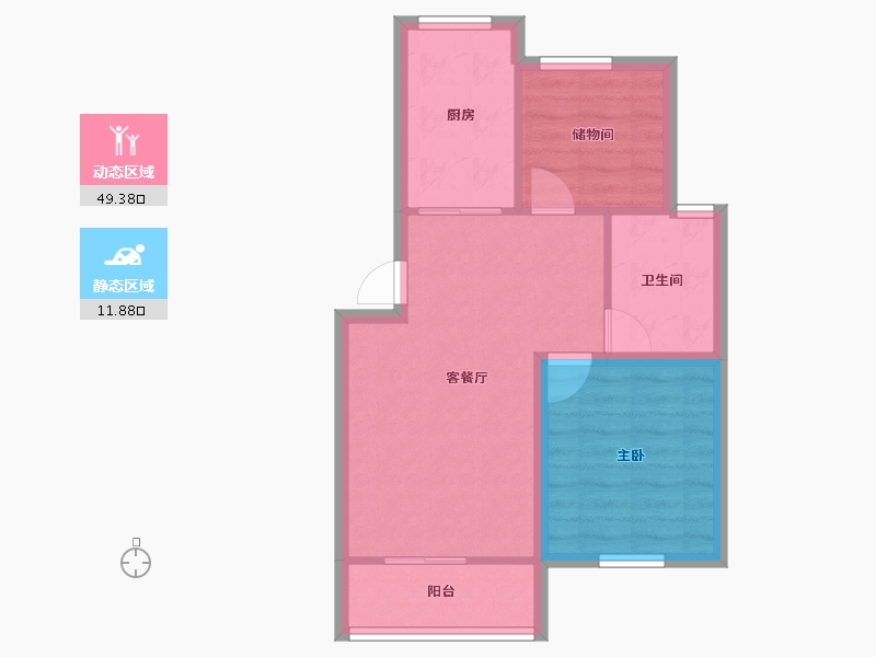 上海-上海市-新泾家苑-54.79-户型库-动静分区