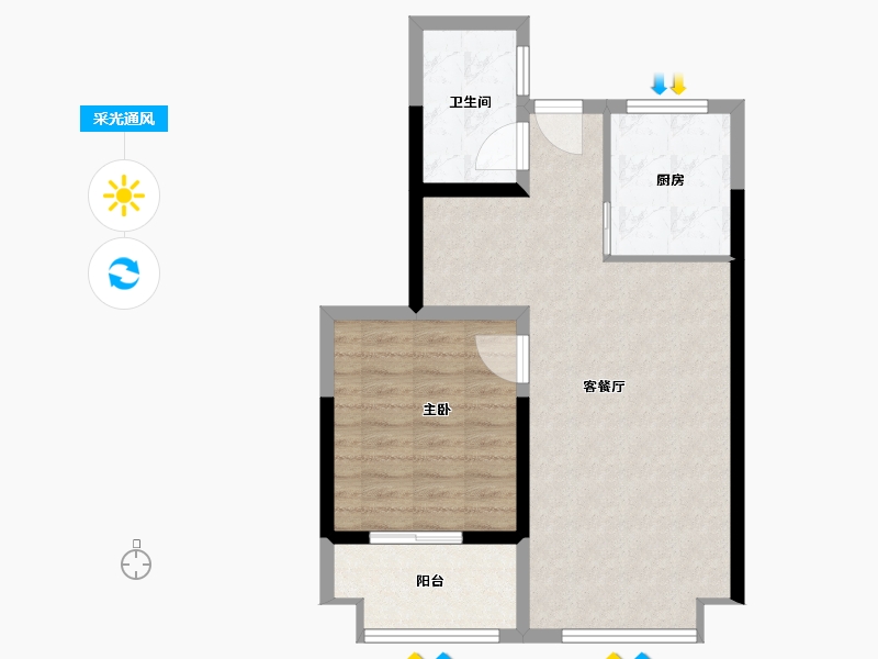 福建省-漳州市-红树湾院子-66.00-户型库-采光通风