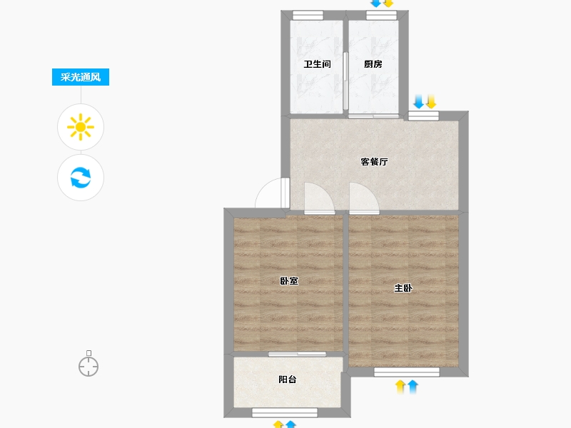 上海-上海市-晶波坊-49.15-户型库-采光通风