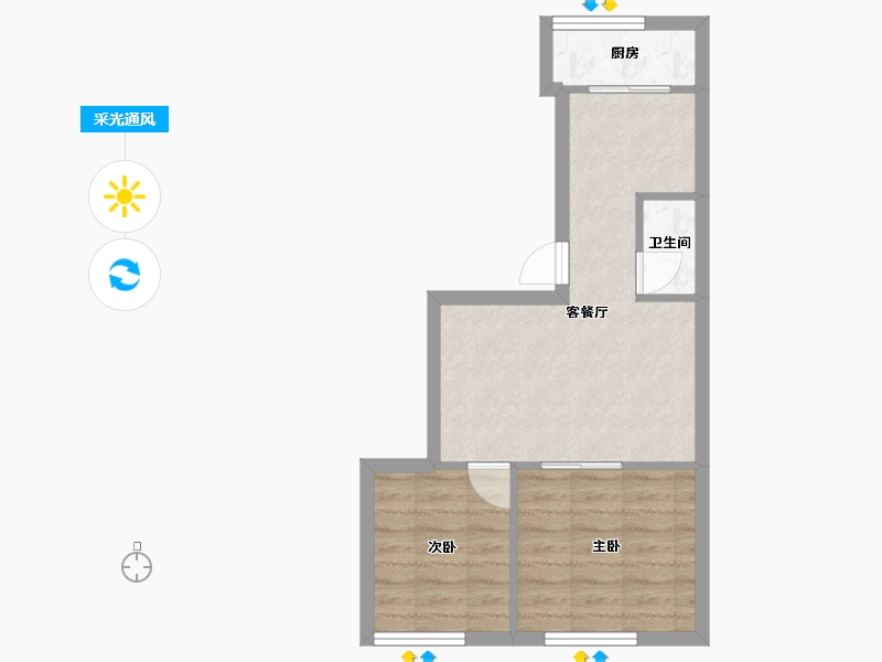 河北省-唐山市-祥富里-44.03-户型库-采光通风